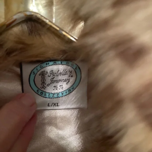 Vintage faux fur leopard vest.Size L/XL - Picture 3 of 5